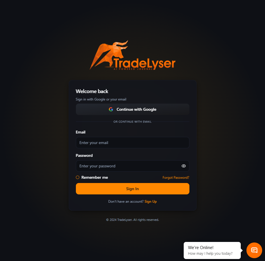 Screenshot: Login page with Sign Up button highlighted