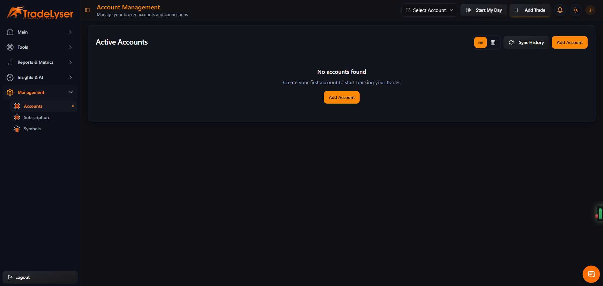 Screenshot: Settings menu with Accounts highlighted