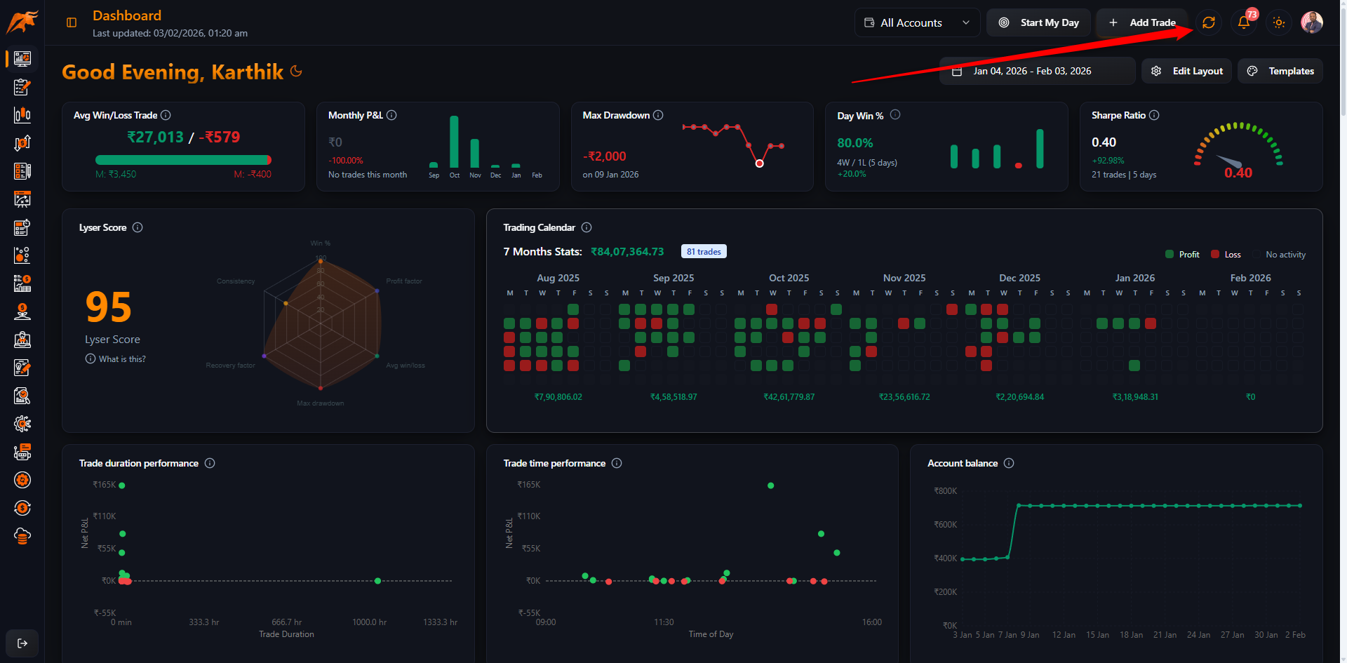 Screenshot: Date picker opened
