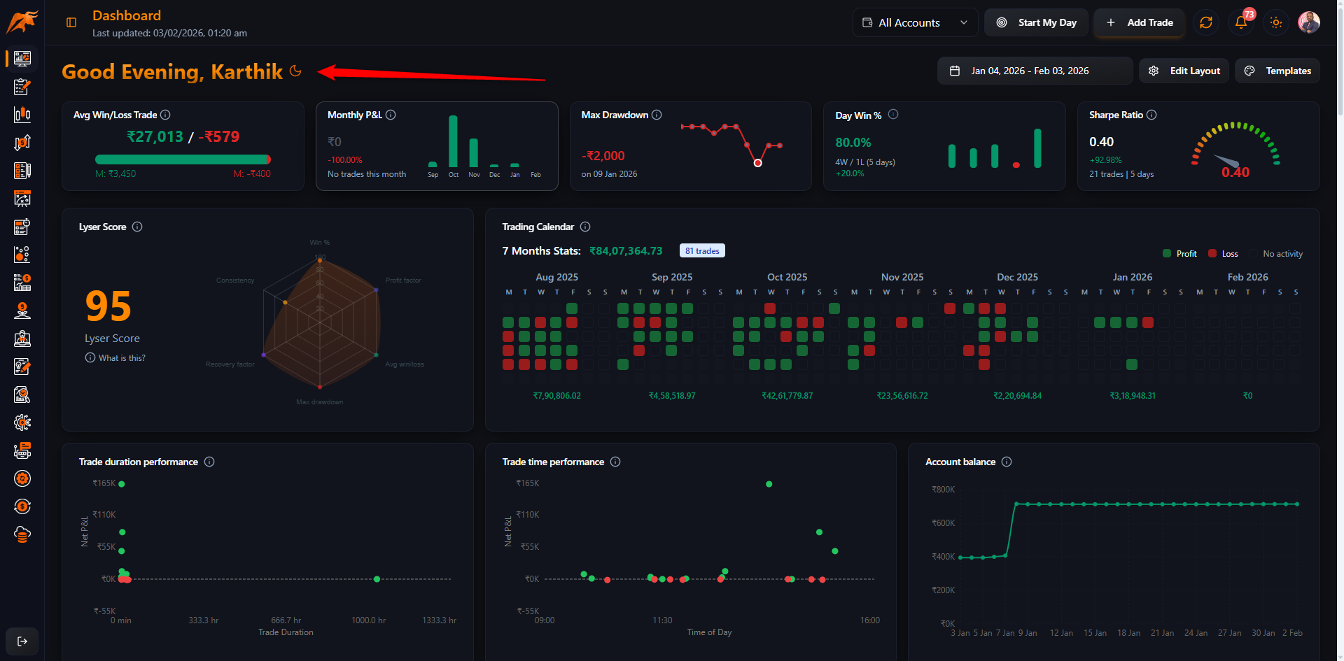 Screenshot: Date picker opened
